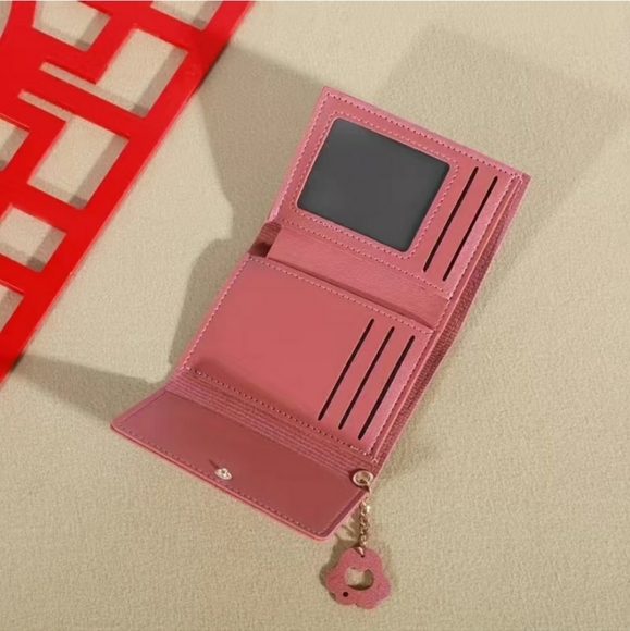 Pink Leather Cat Print Wallet, NWOT - Picture 3 of 3